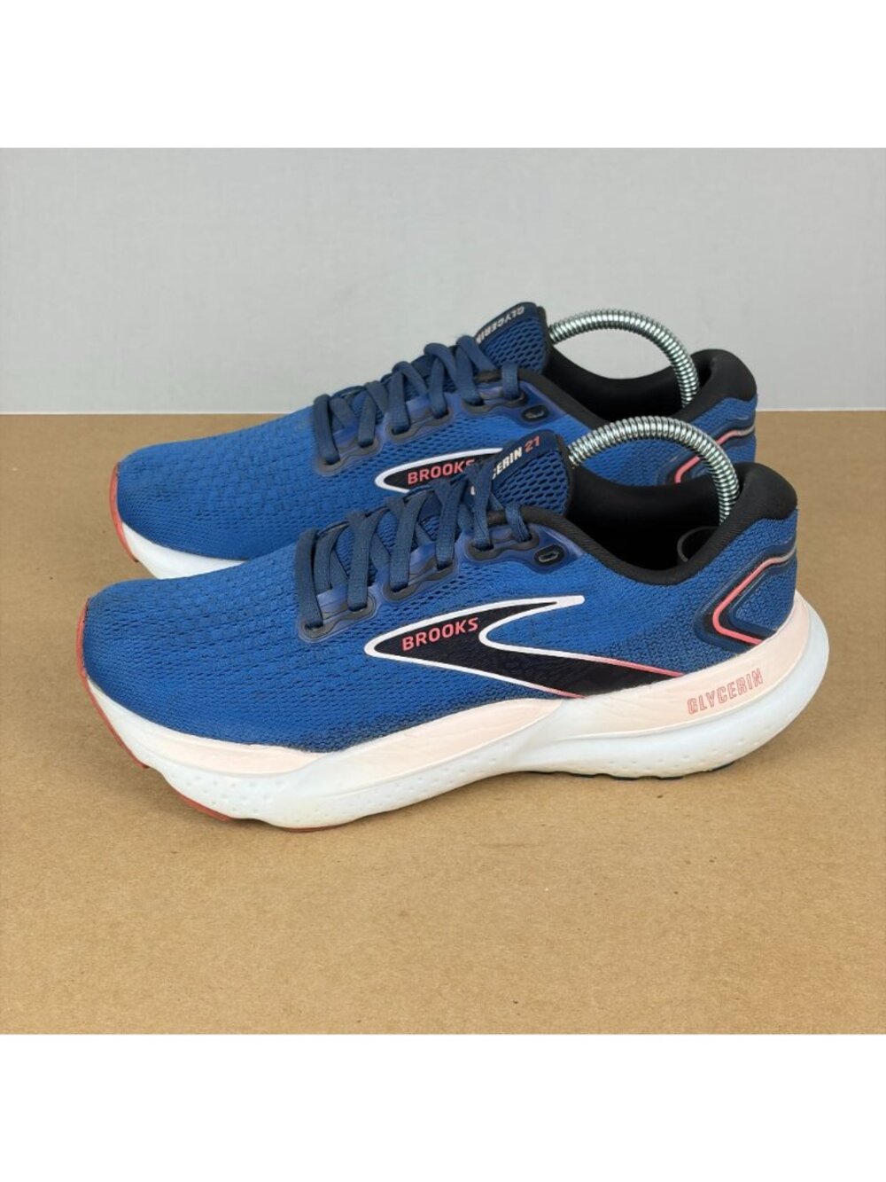 Brooks Glycerin 21 Athletic Running Shoes Womens 7 Blue Pink Breathable Low Top - Picture 10 of 10
